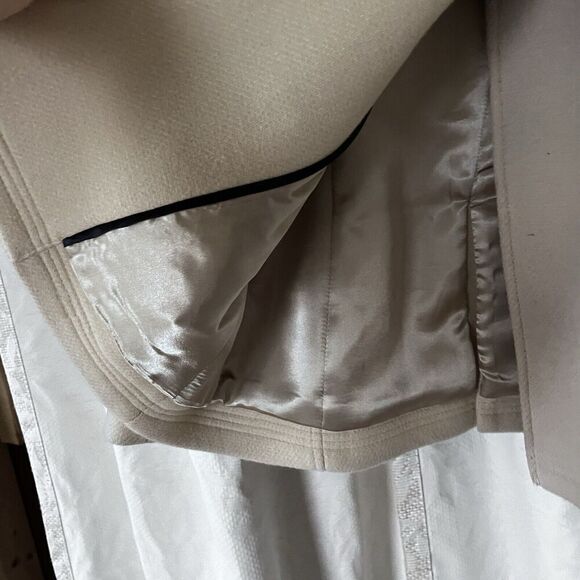 J. Crew The Stadium Cloth Wool Blend Pea Coat In Cream Size 8 - Picture 13 of 14